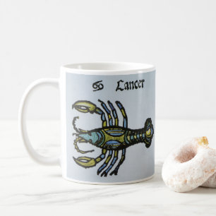 Krebs, Vintage-Zeichen des Tierkreises Kaffeetasse