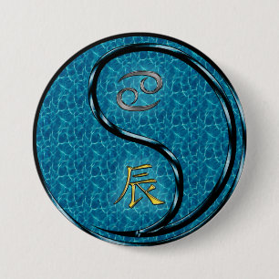 Krebs & Wasser-Drache Button