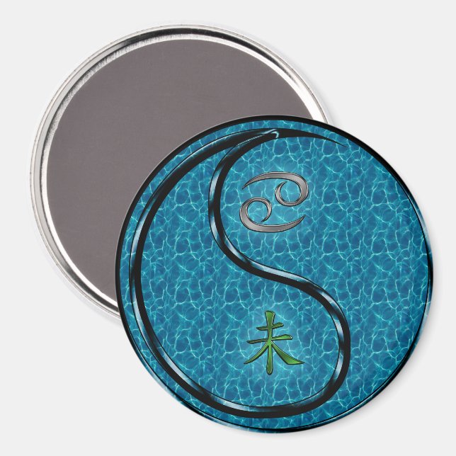 Krebs & Wasser Ziege Magnet (Vorderseite/Rückseite)