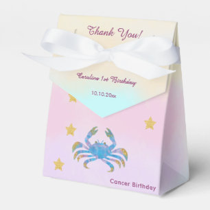 Krebs Wasserfarbe Himmel 1. Geburtstag Geschenkschachtel