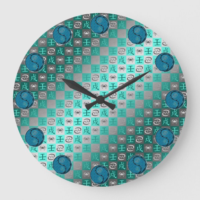 Krebs & Wasserhund Große Wanduhr (Vorderseite)