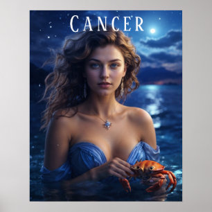 Krebs Weibliches astrologisches Poster