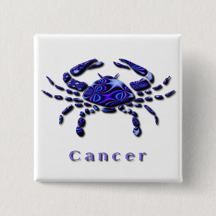 Krebs-Zeichen-Quadrat-Knopf Button