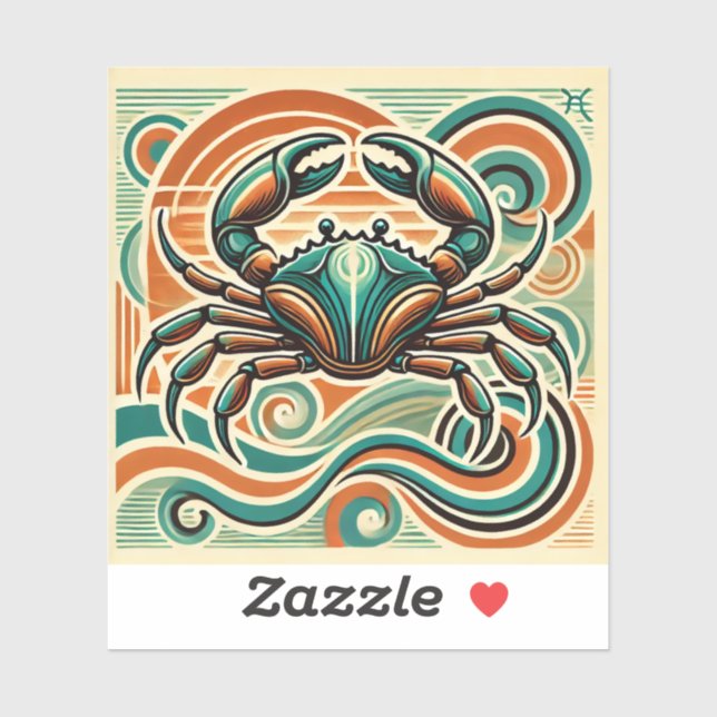 Krebs Zodiac Custom-Cut Vinyl Sticker (Blatt)