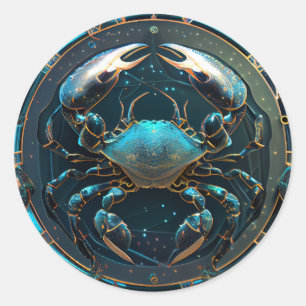 Krebs Zodiac Graphic Runder Aufkleber