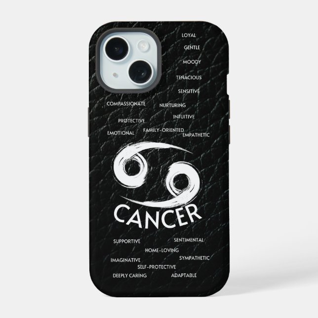 Krebs Zodiac Horoskop Typ iPhone 15 Hülle (Rückseite)