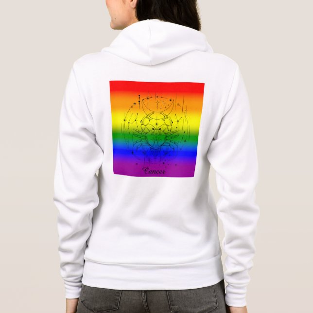 Krebs Zodiac LGBTQ Pride Rainbow Astrologie Design Hoodie (Rückseite)