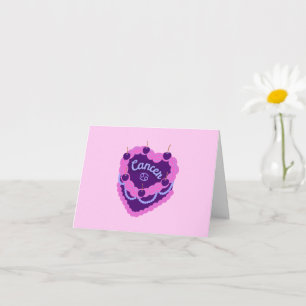 Krebs Zodiac Pastel Herz Geburtstagskuchen Karte