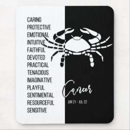 Krebs Zodiac-Schild Mousepad, Black & White Mousepad
