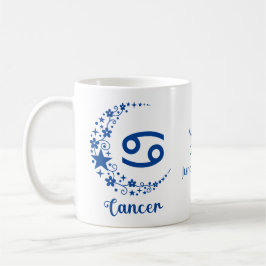Krebs Zodiac Sign Astrologie Geburtstag Blau Weiß Kaffeetasse