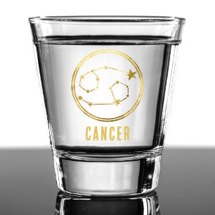 Krebs Zodiac Sign Astrologie Horoskop Gold Schnapsglas