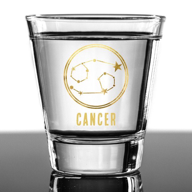 Krebs Zodiac Sign Astrologie Horoskop Gold Schnapsglas (gold cancer zodiac sign shot glass)