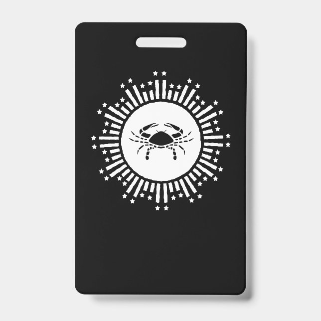 Krebs Zodiac Sign Crab Cosmic Sternexplosion Desig Ausweis (Vorderseite)