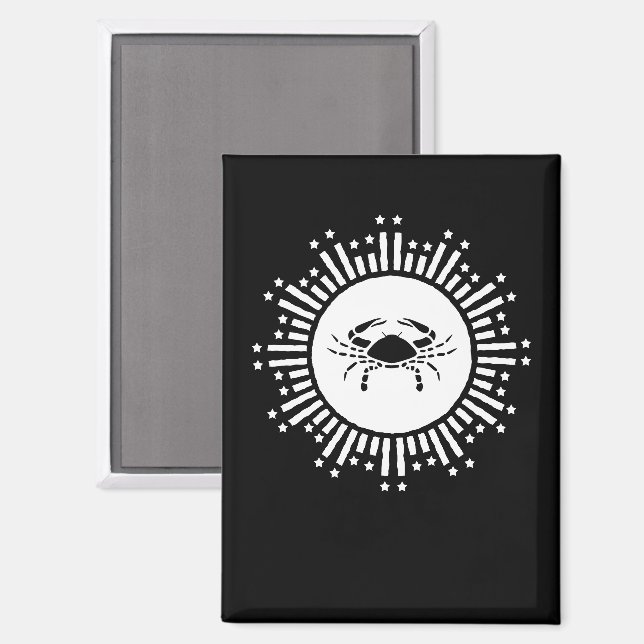 Krebs Zodiac Sign Crab Cosmic Sternexplosion Desig Magnet (Vorderseite/Rückseite)