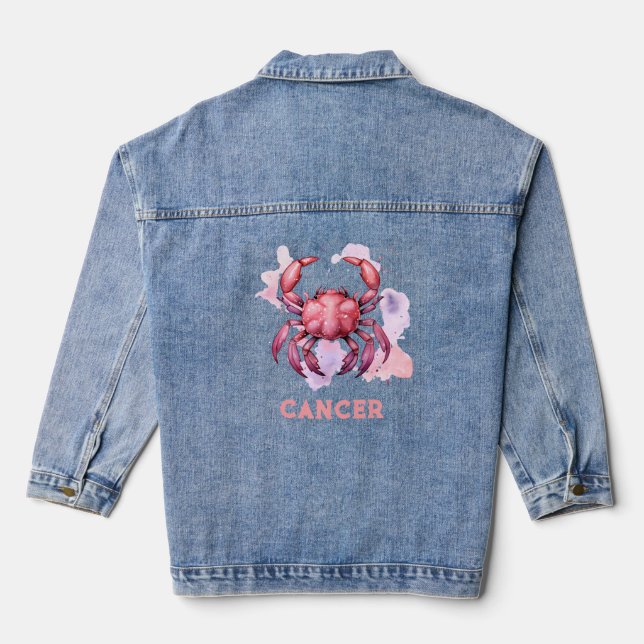 Krebs Zodiac signiert die Denim Jacket von Frauen Jeansjacke (Rückseite)