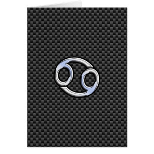 Krebs Zodiac Symbol Kohlefaser Druck