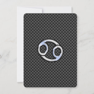 Krebs Zodiac Symbol Kohlefaser Druck