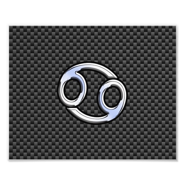 Krebs Zodiac Symbol Kohlefaser Druck (Vorne)