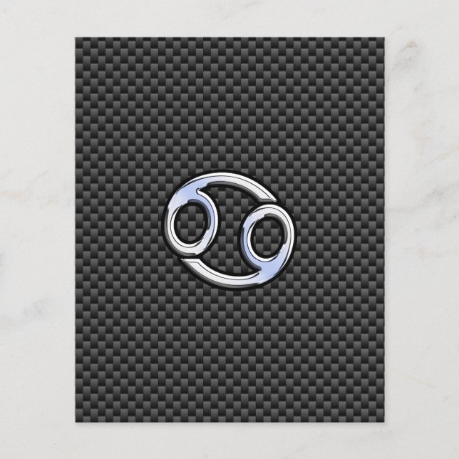Krebs Zodiac Symbol Kohlefaser Druck Flyer (Vorne)