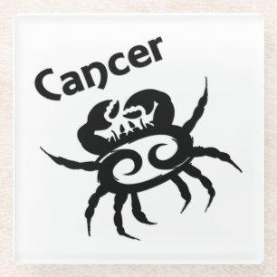 Krebs Zodiac-Symbol und Zeichen Glasuntersetzer