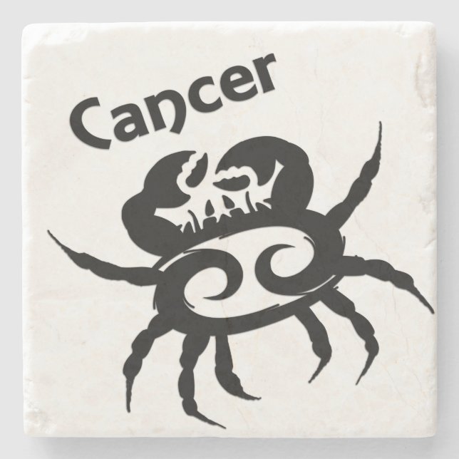 Krebs Zodiac Symbol & Zeichen Steinuntersetzer (Vorderseite)