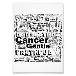 Krebs Zodiac Word Cloud Inspiration Fotodruck