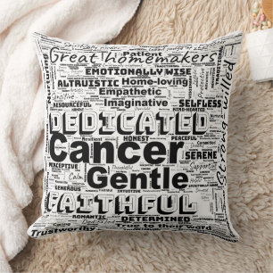 Krebs Zodiac Word Cloud Inspiration Kissen