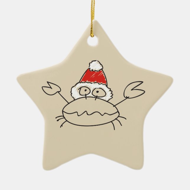 Krebs Zodiac-Zeichen Astrologie Niedlich Zeichnend Keramik Ornament (Vorne)