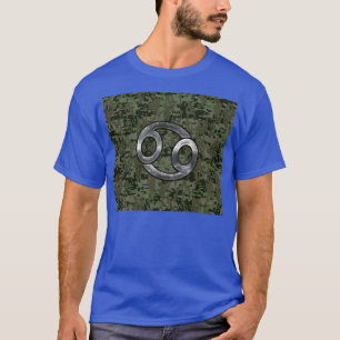 Krebs Zodiac-Zeichen auf grüner digitaler Camoufla T-Shirt