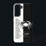 Krebs Zodiac-Zeichen Samsung Galaxy Hülle<br><div class="desc">Elegante schwarz-weiße zodiakfarbene Vorhängeschild.</div>