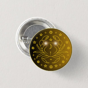 Krebs-Zodiak-Emblem Minimales Himmelssymbol Button