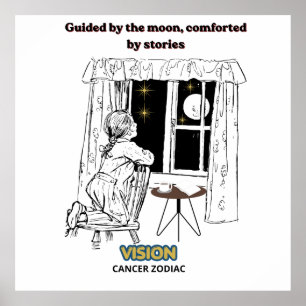 Krebs-Zodiakposter geführt vom Mond Poster