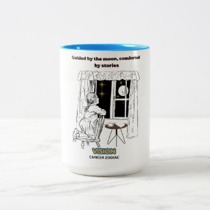 Krebs-Zodiakposter geführt vom Mond Zweifarbige Tasse