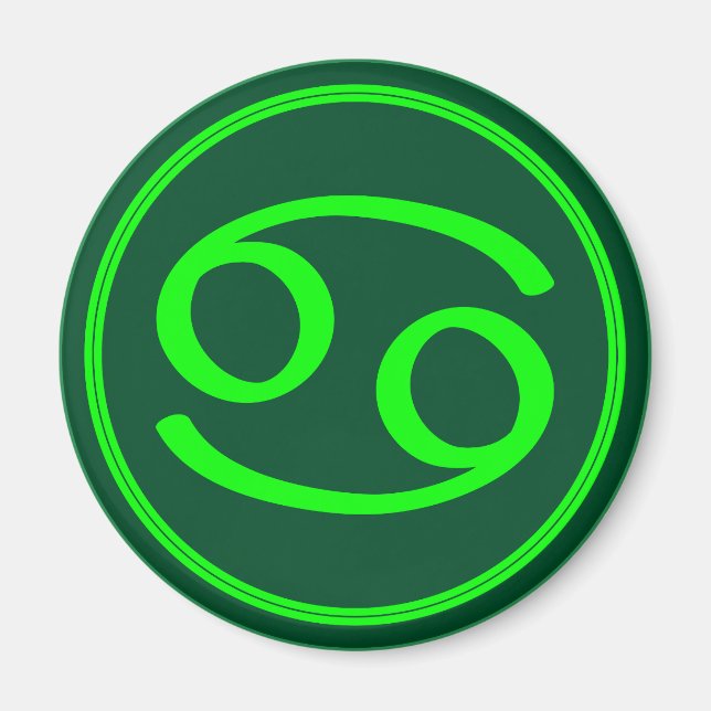 Krebs-Zodiaksymbol grüner Kontrast Magnet (Vorne)