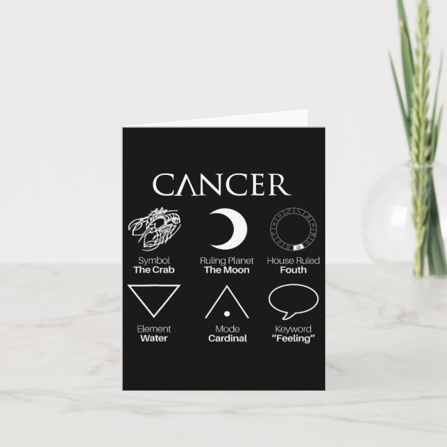 Krebsastrologie Zodiac-Zeichen Karte (Vorderseite)