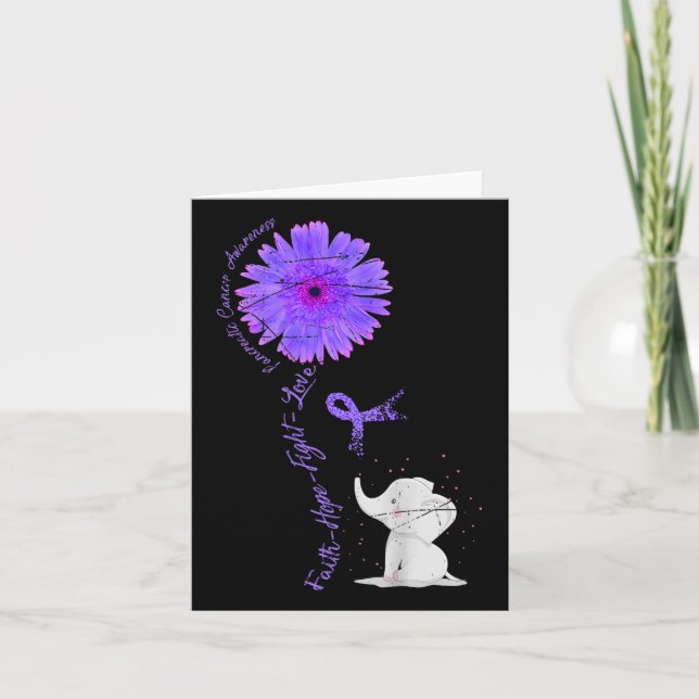Krebsbekämpfung Unterstützung Lila Bonbon Geschenk Karte (Vorderseite)