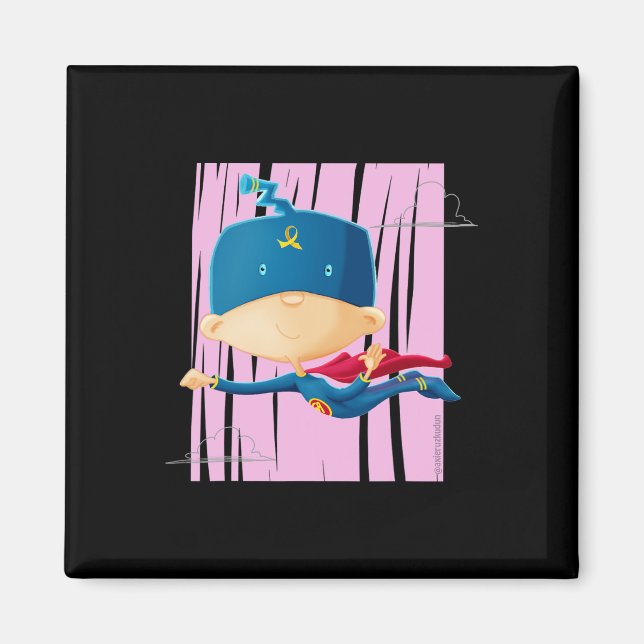 Krebsbewusstsein bei Kindern Super GA Magnet (Vorne)