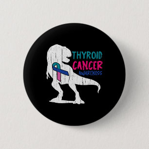 Krebsbewusstsein Cool T-rex Krieger Überlebenskamp Button