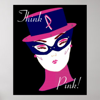 Krebsbewusstsein denkt an rosa Band II Poster