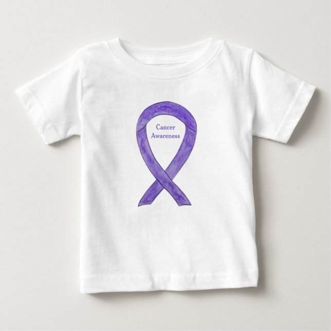 Krebsbewusstsein der Lavendel Kunst Custom TShirt (Vorderseite)