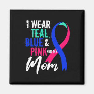 Krebsbewusstsein für meine Mama Mutter Blue Pink A Magnet