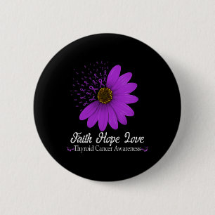 Krebsbewusstsein Glaube Hoffnung Liebe Lila Band Button