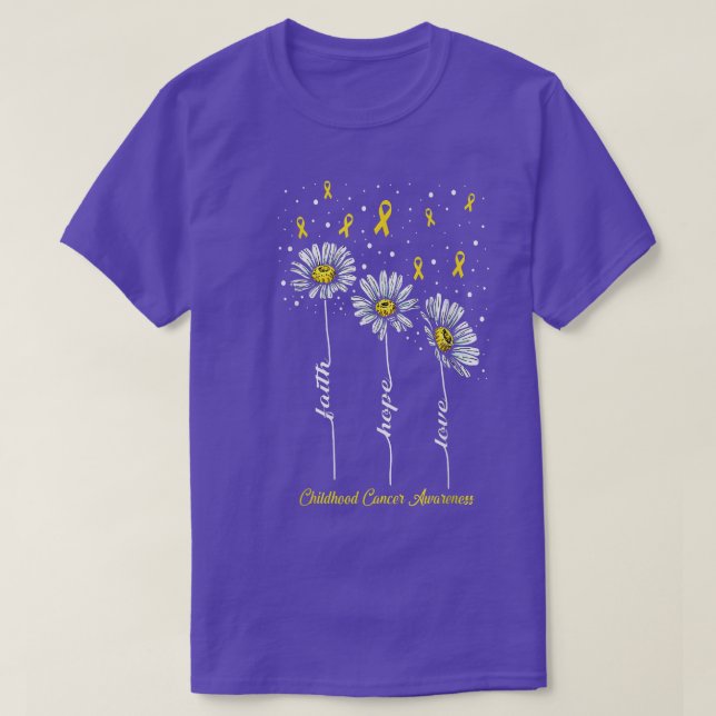 Krebsbewusstsein im Kindesalter Hoffnung Liebe Blu T-Shirt (Design vorne)