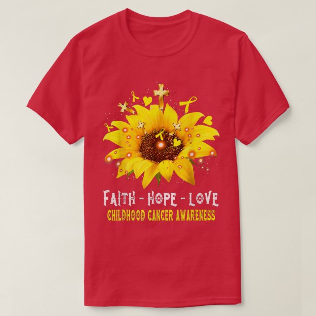Krebsbewusstsein im Kindesalter Hoffnung Liebe Son T-Shirt (Design vorne)