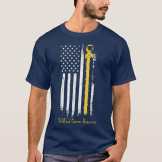 Krebsbewusstsein im Kindesalter in einer Flagge T-Shirt