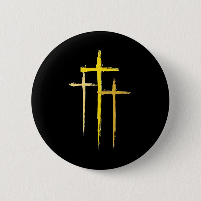 Krebsbewusstsein im Kindesalter Kreuz Christliche  Button (Vorderseite)