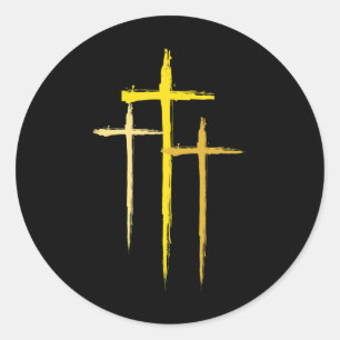 Krebsbewusstsein im Kindesalter Kreuz Christliche  Runder Aufkleber