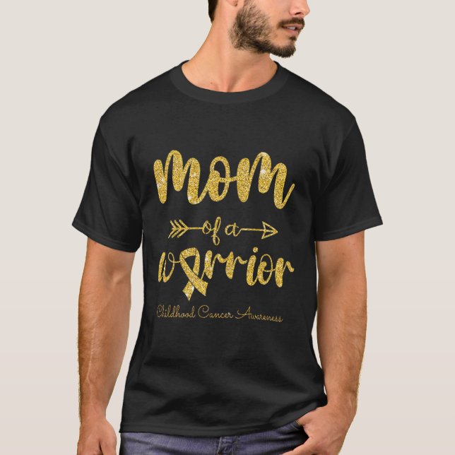 Krebsbewusstsein im Kindesalter Mutter eines Krieg T-Shirt (Vorderseite)