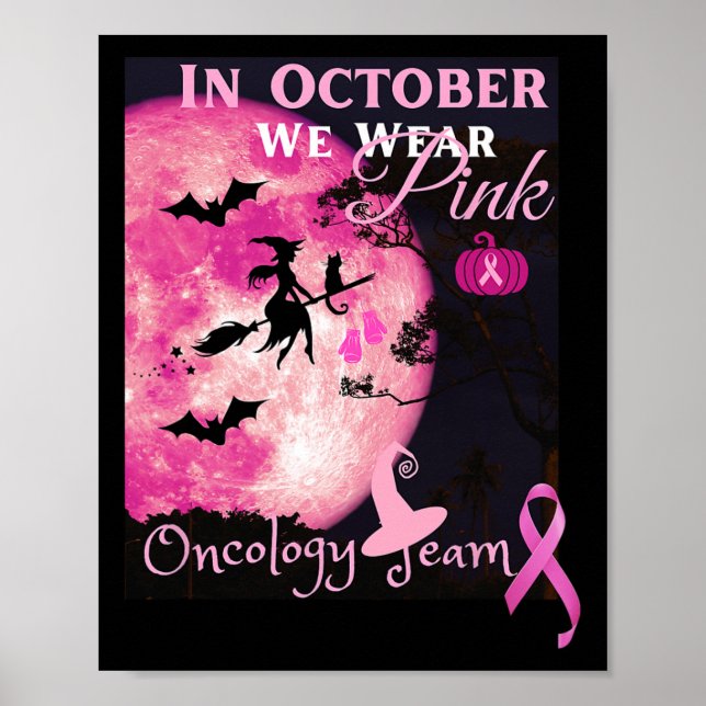 Krebsbewusstsein. Im Oktober tragen wir rosa. Hall Poster (Vorne)