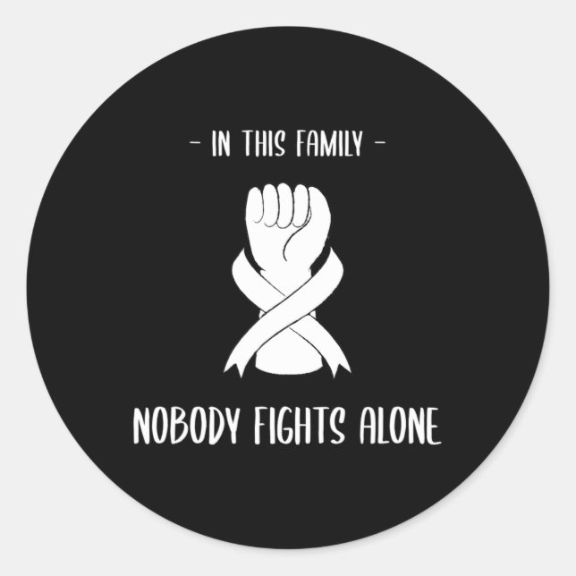Krebsbewusstsein in dieser Familie niemand allein  Runder Aufkleber (Vorderseite)